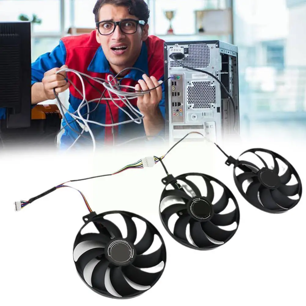 

Graphics Card Replacement Cooler Fan 12V 0.5A 88mm RX 5700 XT RX For -ASUS RTX2080TI 8GB 5700 Cooling Card OC Graphics ROG V0X2