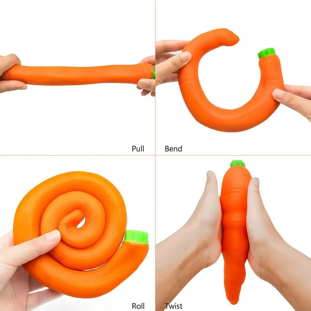 Stretchy Carrot Toys Squish Stress Relief Fidget for Kids and Adults Squeeze | Игрушки и хобби