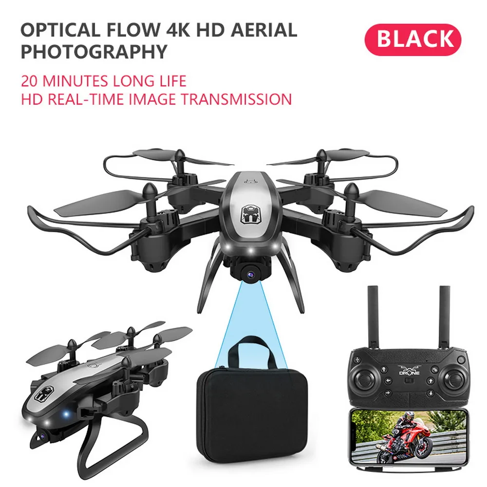 4k Дрон KY909 HD 4K WiFi видео live fpv Дрон светильник с потоком держать высоту четырехосный самолет одна кнопка взлет Дрон с камерой квадрокоптер с камерой квадракоптер квадрокоптер аккумулятор квадракоптер с камерой - Цвет: 4k