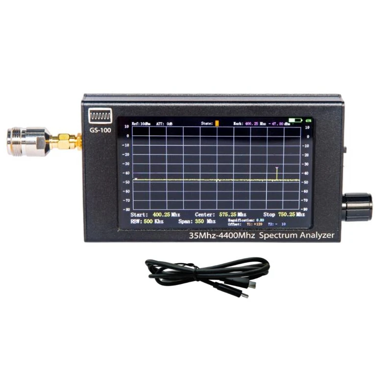 New 4.3 inch LCD Display 35MHz-4400MHz STM32 Handheld Spectrum Analyzer ADF4351 Signal Source VFO Generator |
