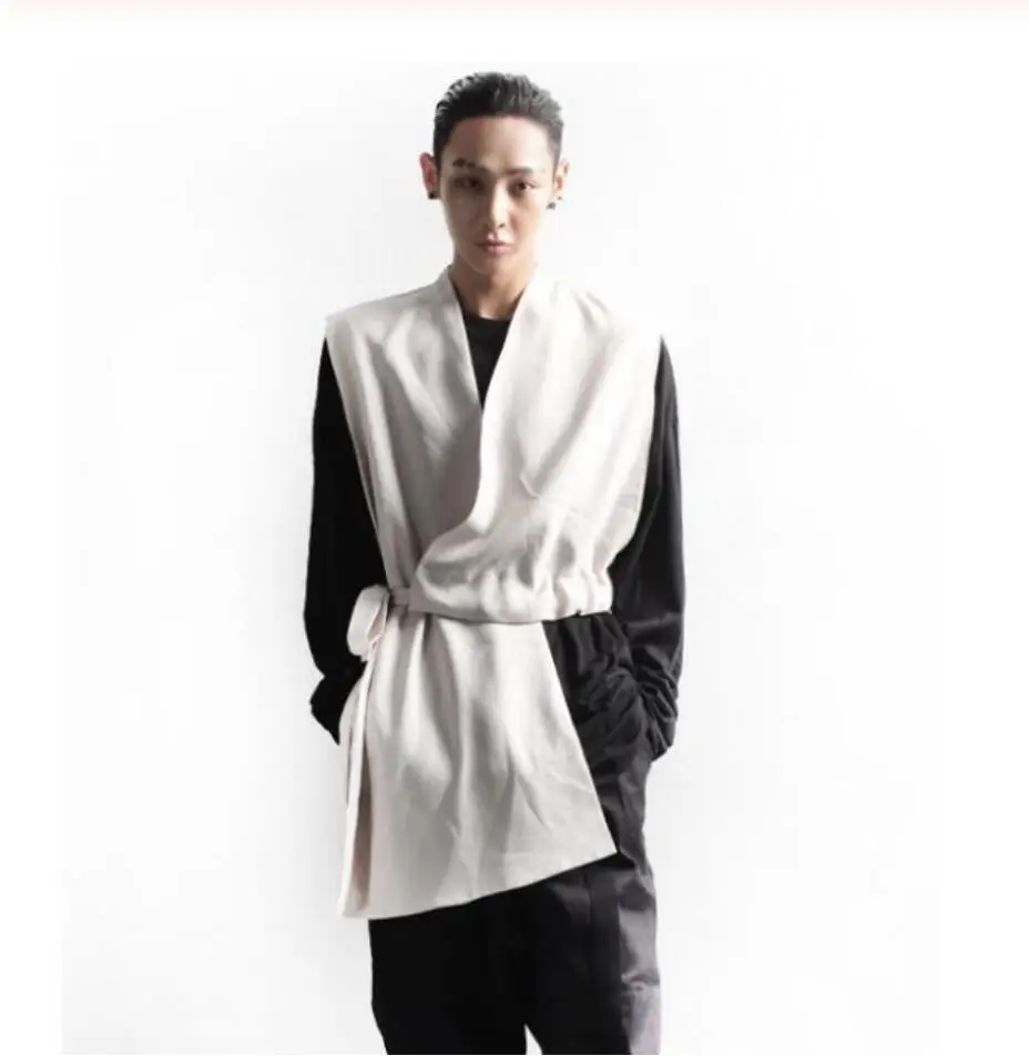 

XS-6XL 2020 новая мужская одежда стилист GD Мода шнурок насадка показать жилет размера плюс костюмы