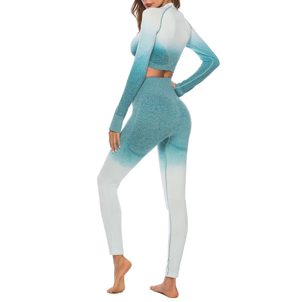 Женский тренировочный укороченный топ с принтом леггинсы фитнес-костюм для йоги