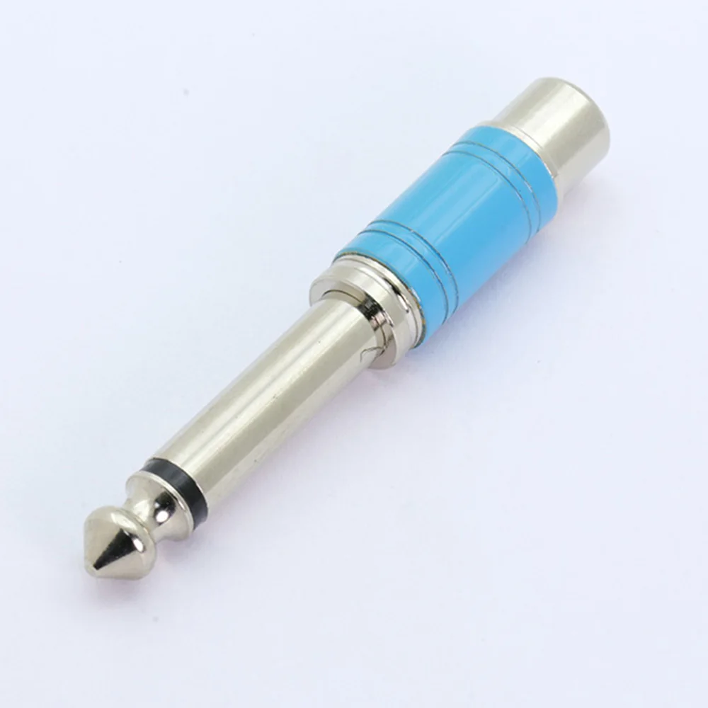 10 шт./лот никелированный аудиоразъем RCA 6 35 мм моно штекер для адаптер динамика с