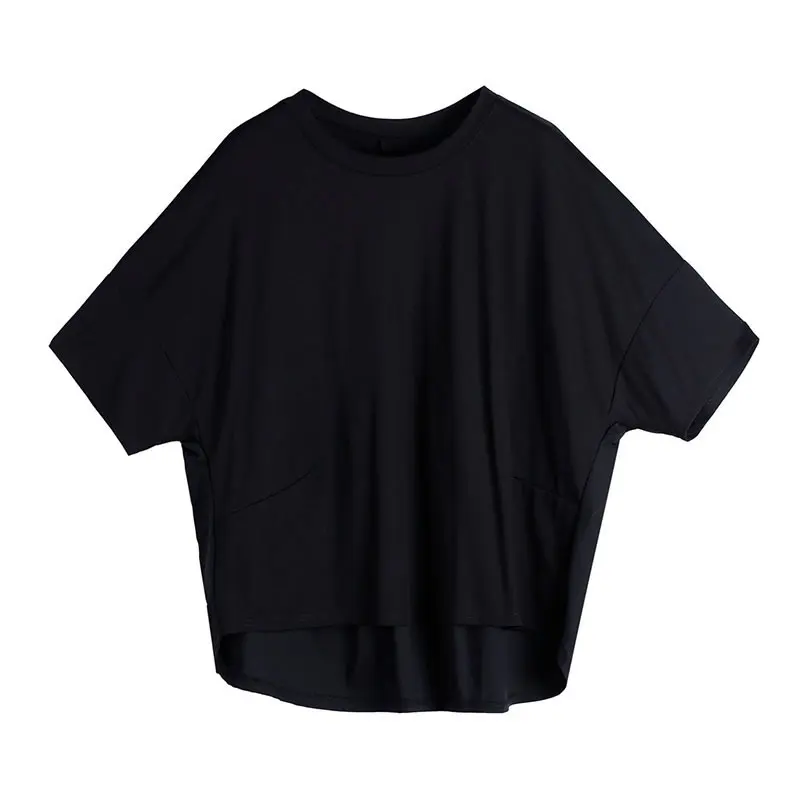 

XITAO Pleated Irregular T Shirt Fashion New Women 2020 Summer Pullover Ruffle Goddess Fan Casual Style Loose Casual Tee GCC3620