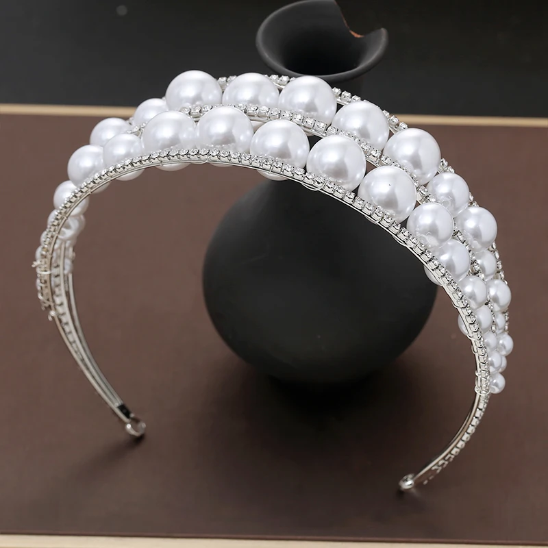 Свадебная повязка на голову золотые аксессуары для волос ручная работа