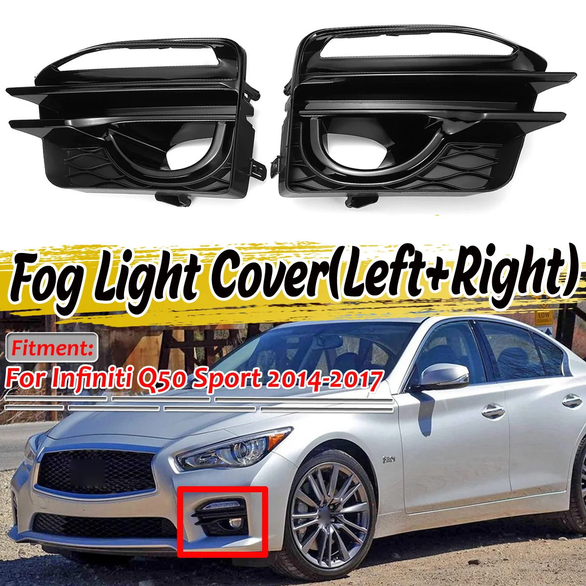 Высокое качество 2 шт глянцевый черный автомобиль передняя противотуманная фара