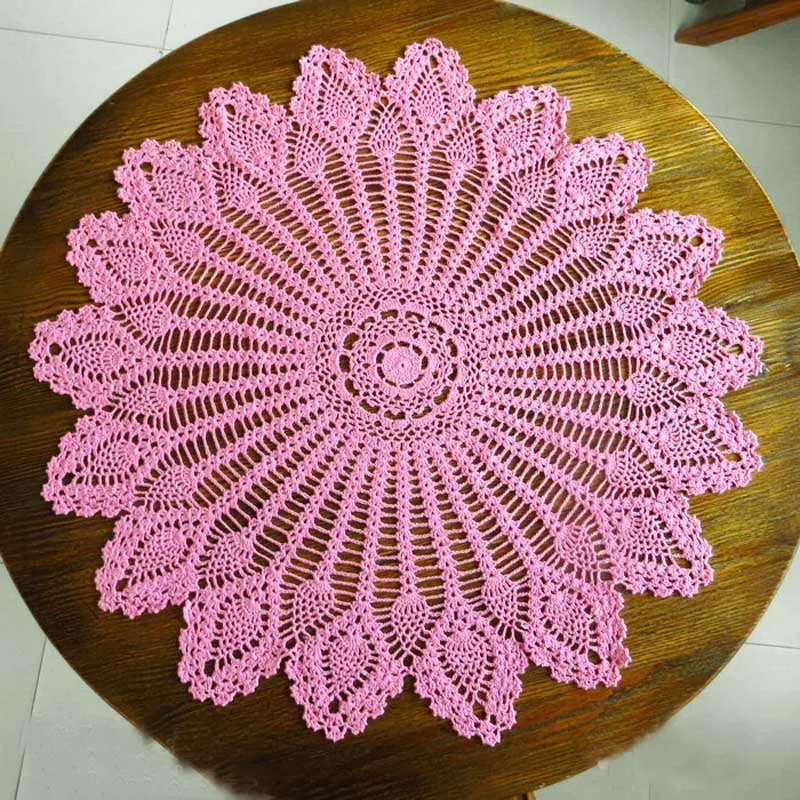 70/80/90CM Dining Table Cover Chic Vintage Crocheted Tablecloth Handmade Crochet Coasters Cotton Lace Cloth Placemat | Дом и сад