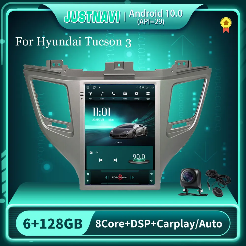 Tesla 2 Din Android 10 автомобильное радио для Hyundai Tucson 3 IX35 2015-2018 WIFI GPS Navi 2din мультимедийный