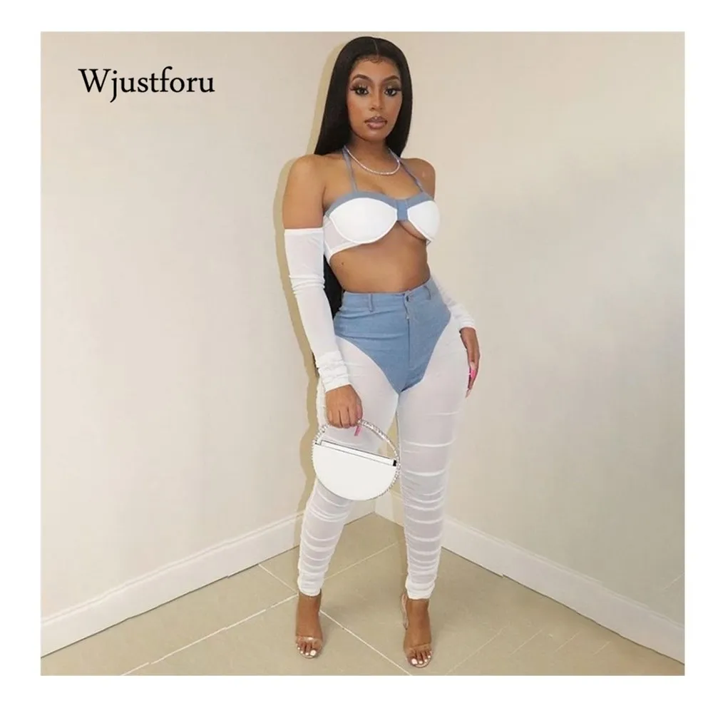 

Брюки Wjustforu женские сетчатые в стиле пэчворк, узкие брюки-карандаш с завышенной талией, штаны на молнии, разноцветные, уличная одежда, лето ...