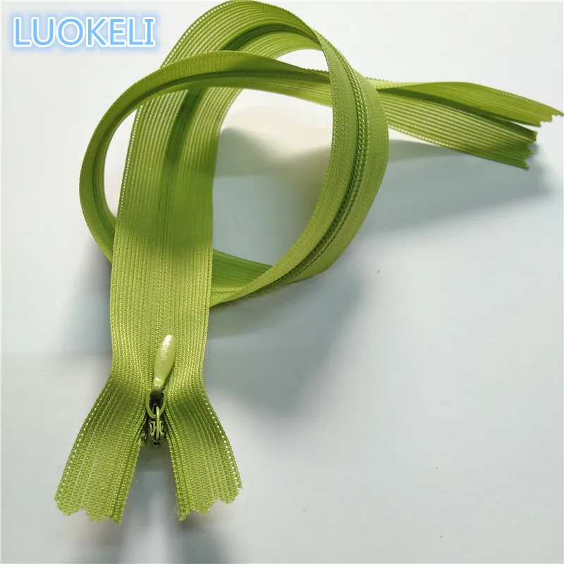 Green 30 см(12 дюймов) 10 штук 3# шелк скрытая молния пользовательский процесс шитья многоцветная опционально - Цвет: Green