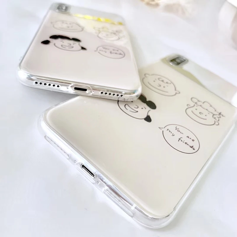 Косметический зеркальный чехол для телефона s для iPhone 8, 7 Plus, мягкий глянцевый чехол с рисунком из мультфильма "Charlie Lucy" для iPhone 11 Pro MAX X XS Max XR funda