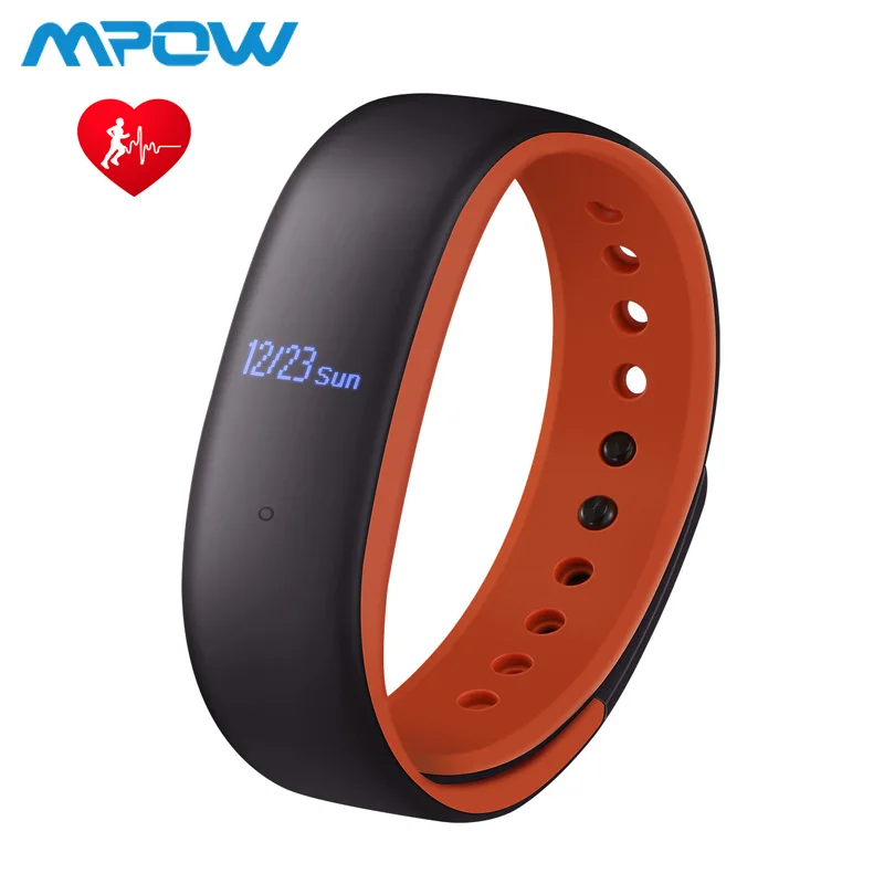 black with orange Mpow D9s фитнес-браслет пульсометр/трекер активности монитор сна смарт-браслет будильник для iOS Android IP67 водонепроницаемый - Цвет: black with orange