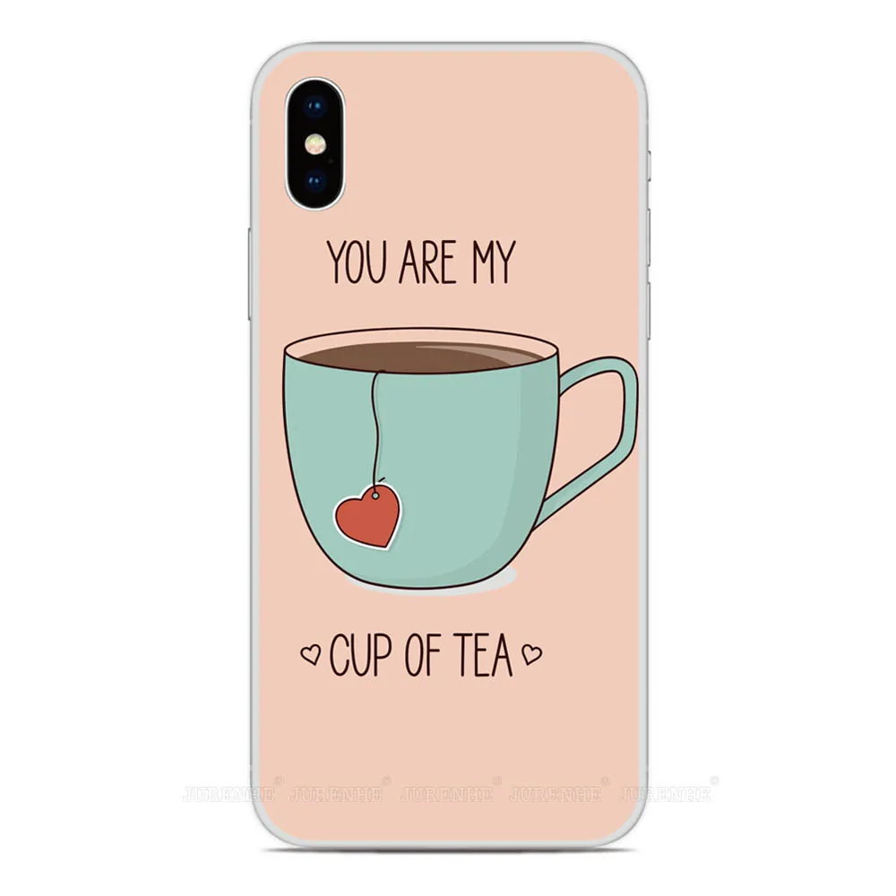 Для iPhone 12 11 Pro XS Max XR X 6 7 8 плюс SE2 SE 2020 забавные чашки для чая и кофе силиконовый