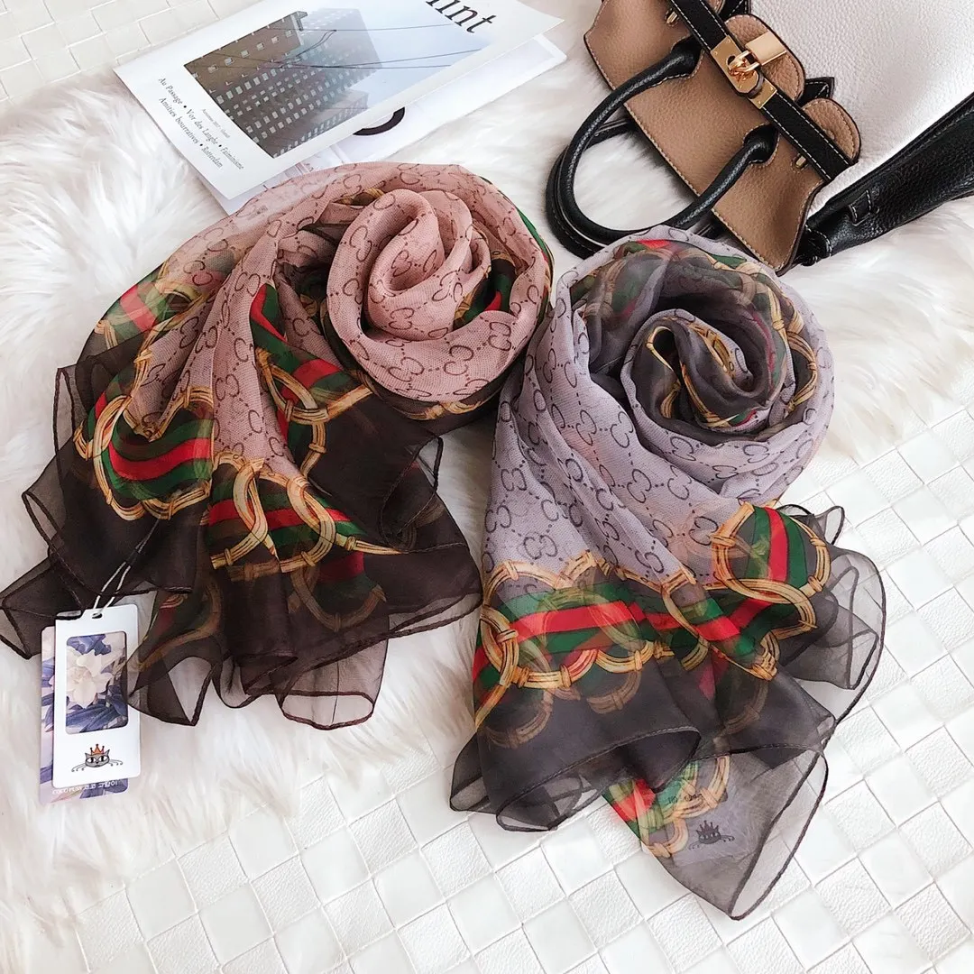 Весна лето Осень шелковый шарф новая модель для европейских и американских