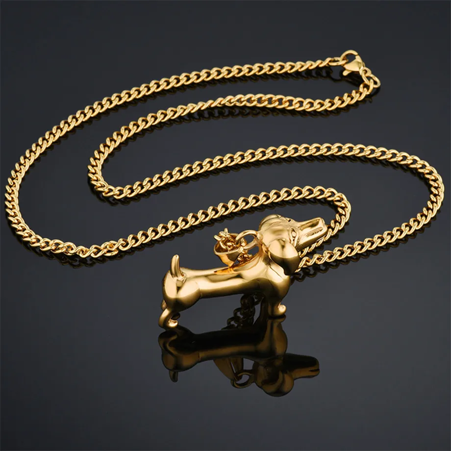 777 ожерелье из нержавеющей стали Женское и мужское колье в виде животного простая
