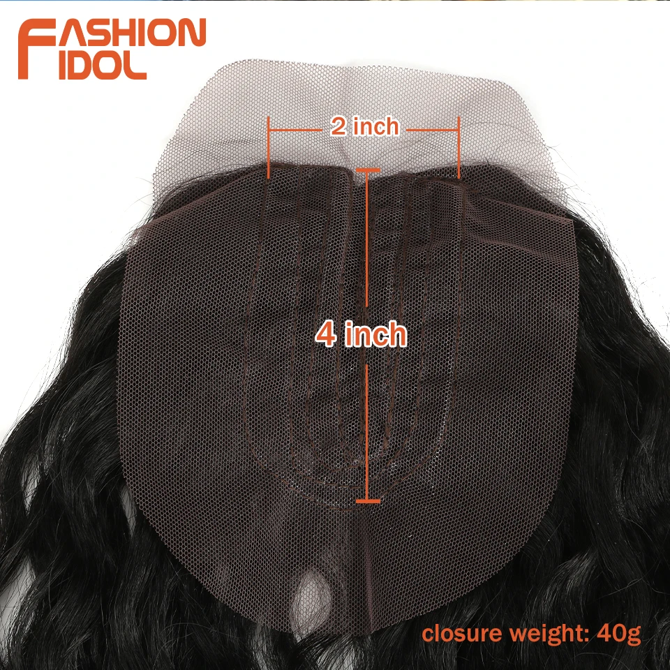 Synthetic Hair Extensions Water Wave Hair Bundles With Closure Ombre Blonde Fake Hair 9Pcs/Pack 20 inch High Temperature Fiber