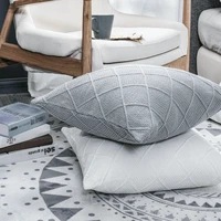 nordic solid color cotton cushion cover simple chic weave throw pillows soft home decoration pillow cover for sofa car bed decor