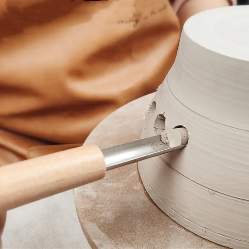 

4PCS Pottery Clay Stainless Steel Punch Hole Tools Engrave Cutter Shape Carve Sculpture Modelling Cut Ceramic Wax Model Sculpt