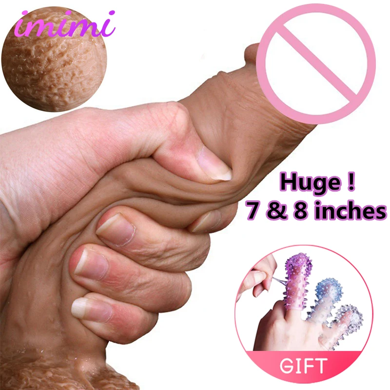 Огромный фаллоимитатор для лесбиянок 7 8 дюйма ощущение настоящей кожи