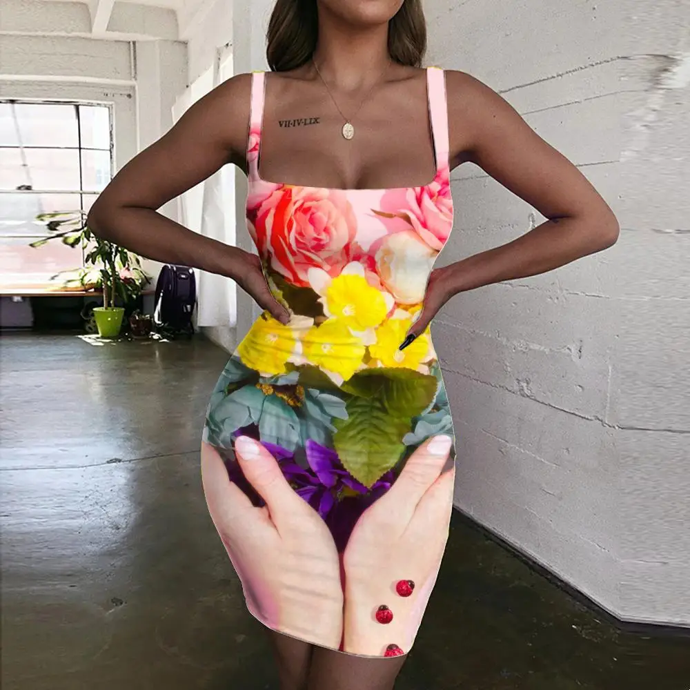 

Женское платье с 3d принтом KYKU, летнее платье с 3d принтом,