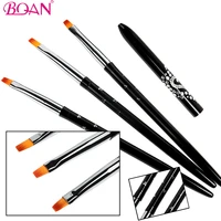 bqan 246 nail art brush black handle salon acrylic uv gel brush salon pen dotting detailing flat brush kit dotting tools