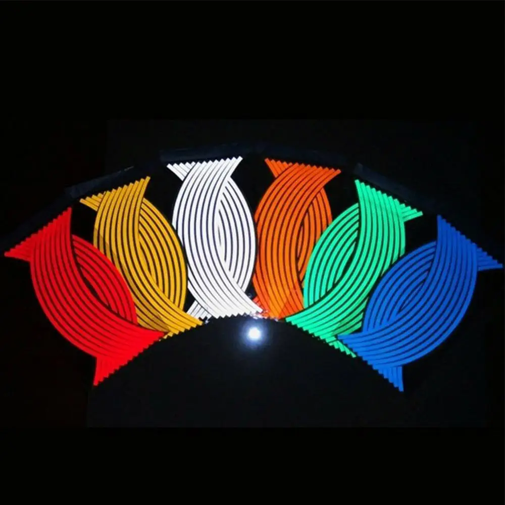 16 Strips/Set Reflective Tape Fluorescent MTB Bike Bicycle Cycling Stickers Adhesive Car Accessories | Автомобили и мотоциклы