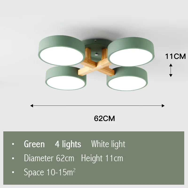 Green-5Lights Fss современный скандинавский деревянный потолочный светильник s Macaron светильник ing для гостиной светодиодный светильник спальня зал лампы Домашний Светильник ing светильник - Цвет корпуса: Green-5Lights