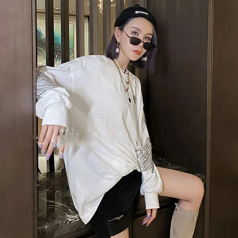 Женская футболка с крыльями длинным рукавом для весны и осени 2021 | одежда