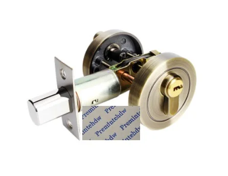 Цинк скрывает круглый дверный замок Handless Deadbolt ключи Thumbturn матовый черный Золотой Красный Бронзовый сталь - Цвет: Bronze