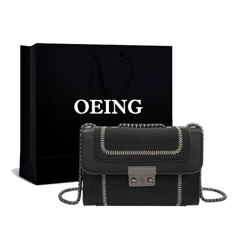 

Матовые женские сумки на плечо с вышивкой, кожаные дизайнерские сумки, женские дизайнерские кошельки, клатч через плечо, Черный Фирменный