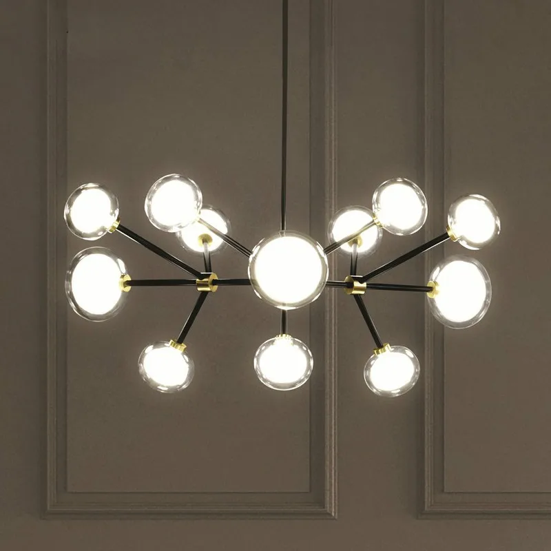 Постмодернизированная двойная стеклянная люстра Modo Globe светодиодная с