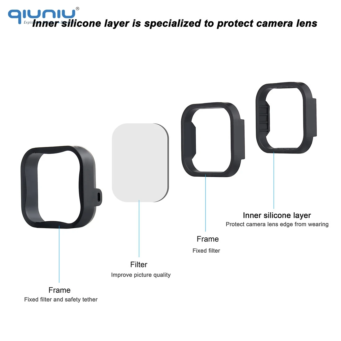 Фильтр QIUNIU CPL ND для GoPro Hero 7 6 5 черный красный пурпурный ND32 ND16 ND8 наборы фильтров Go Pro