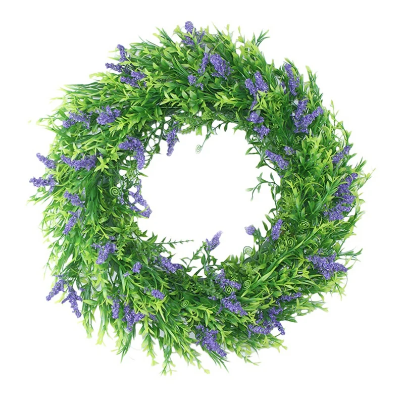 

Artificial Lavender Door Wreath for Front Door Wall Window Wedding Party Garden Kitchen Farmhouse Home Decor