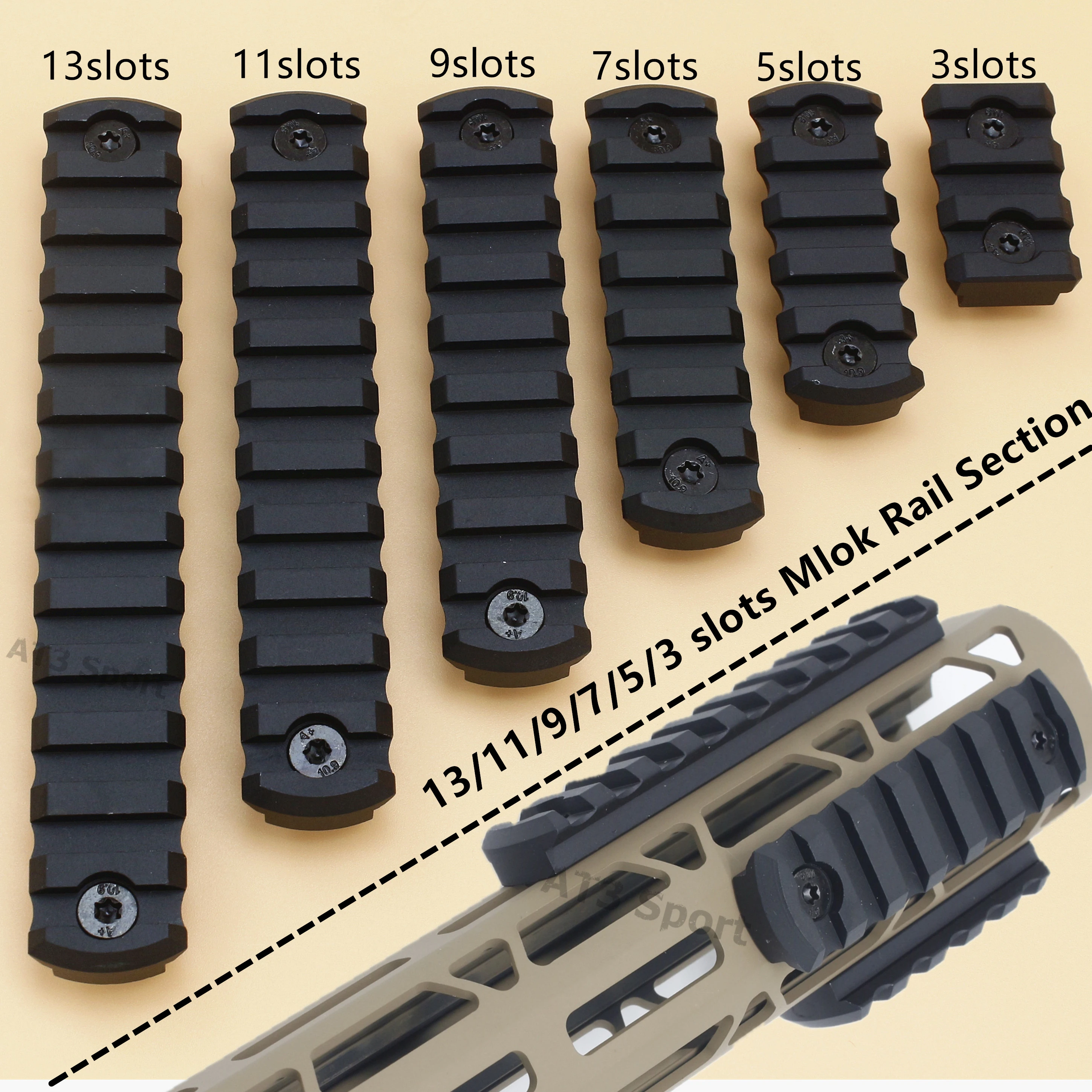 3/5/7/9/11/13 Слоты M lok Picatinny/Weaver Rail Section Segment Mount Black для MLOK Handguard System|Аксессуары