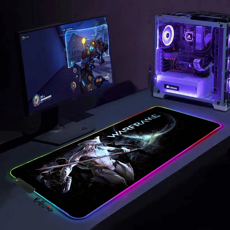 

RGB Gaming Mouse Pad Mousepad Large Cool XL Mause Pad Keyboard Desk Carpet Warframe Hero Game Rubber No-slip LED Mouse Mat Gamer