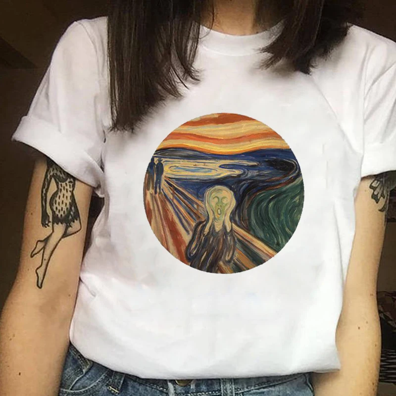 Женская одежда с принтом картина страшная милая Художественная эстетическая