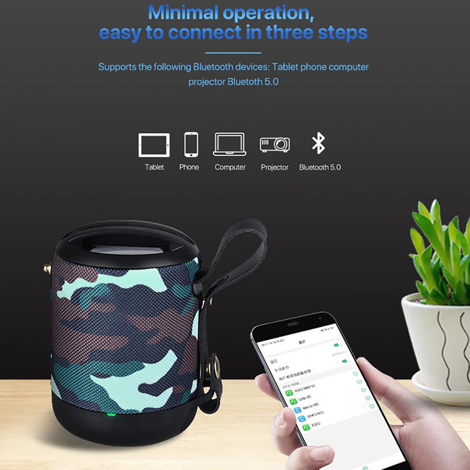 Открытый Bluetooth динамик беспроводной креативный Водонепроницаемый 3D шокирующий звук объемный 5 Вт стерео музыка объемный Поддержка FM TFCard