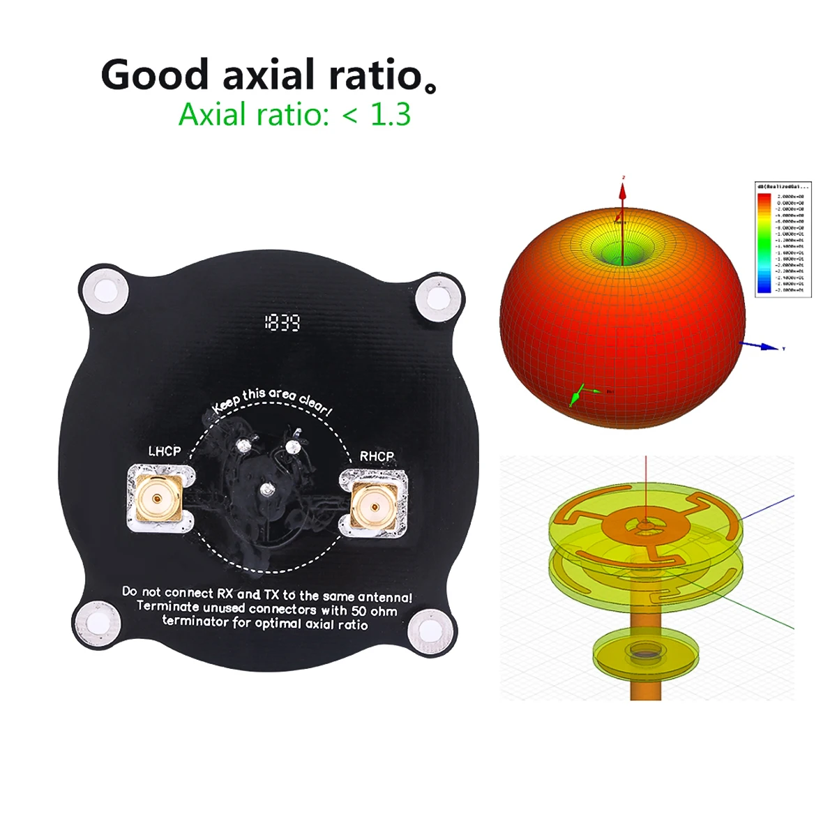 

Triple Feed Patch 5.8GHz 9.4dBi Directional Circular Polarized Antenna