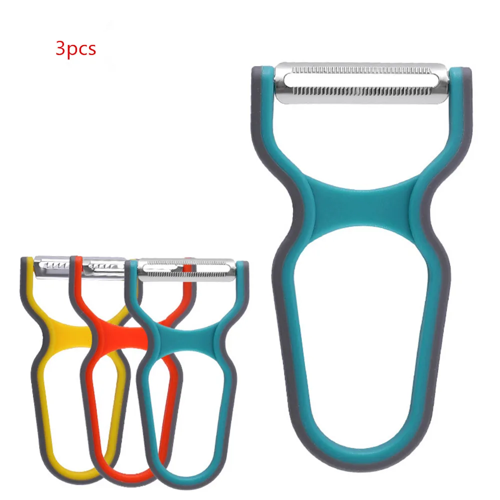 

3pcs Slicer Shredder Peeler Julienne Cutter Multi Peel Stainless Grater Kitchen Tools Magic Trio Peeler Set