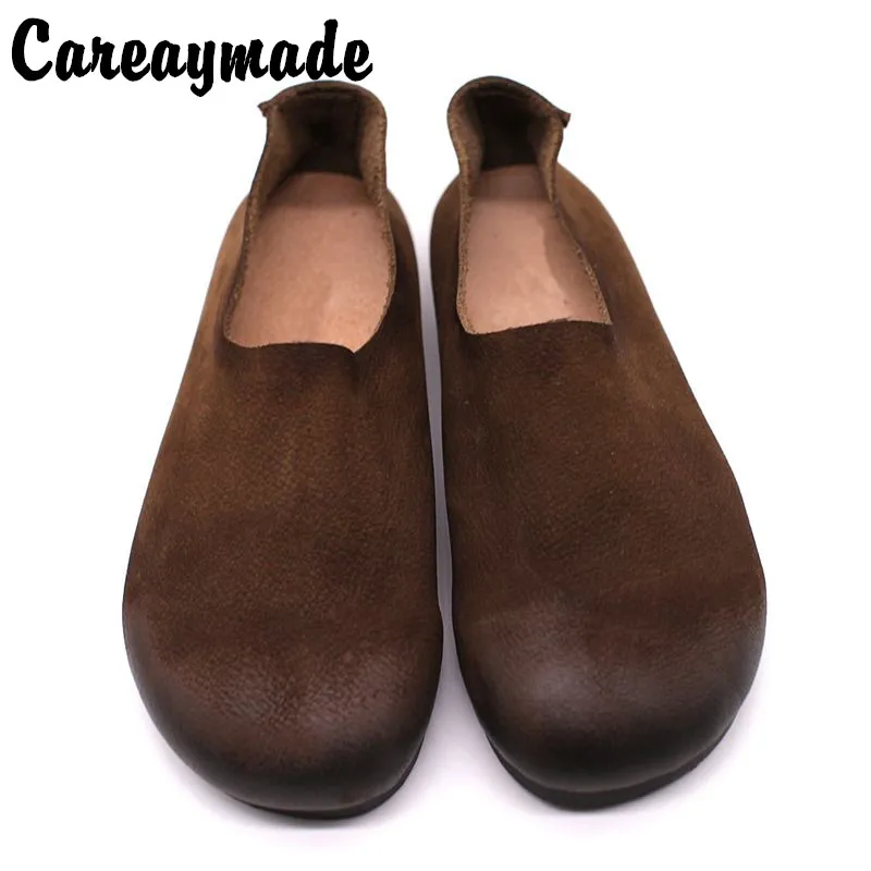 Новинка весенне летние женские туфли Careaymade ручной работы в стиле ретро круглая