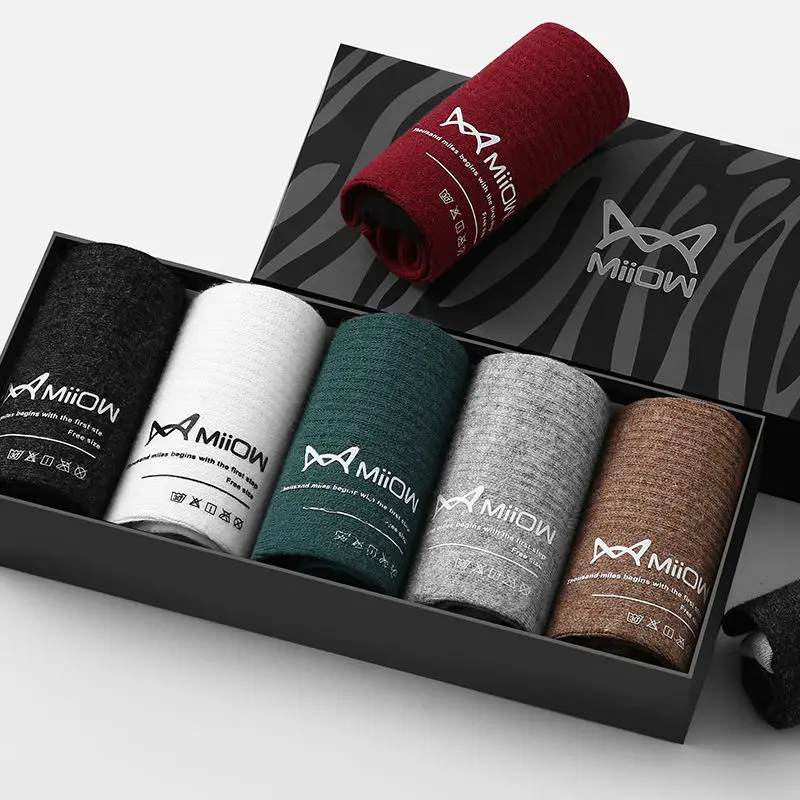 

MiiOW Socks Men's Short Tube Cotton Men's Socks Stockings Mid-tube Autumn Winter Tide Sweat-absorbent Deodorant Short Socks Men