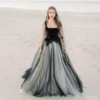black a line wedding dresses 2021 sexy backless velvet and tulle backless bridal gowns lace long beach dress vestido de noiva