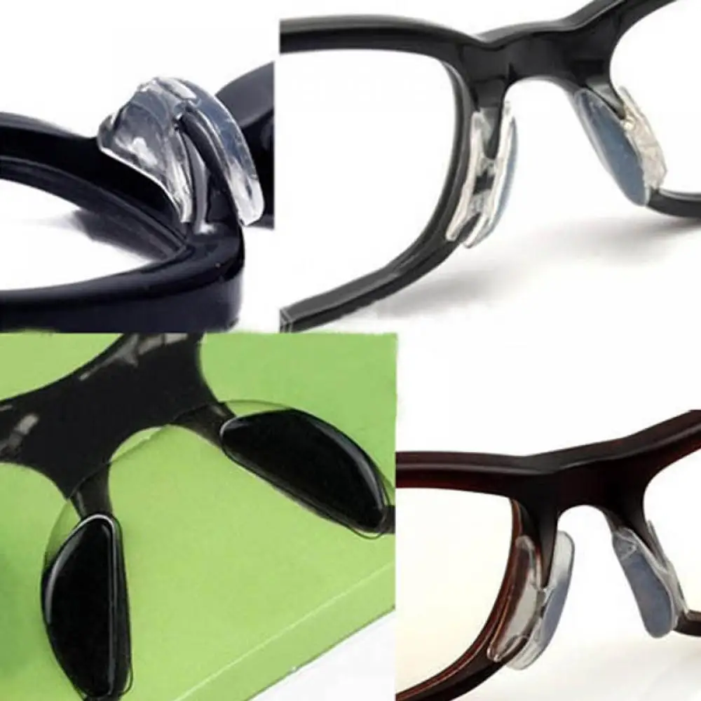 

5 Pairs Adhesive Silicone Nose Pads Non-slip Black and Transparent Thin Nosepads for Eyeglasses Sunglass Eyewear Accessories