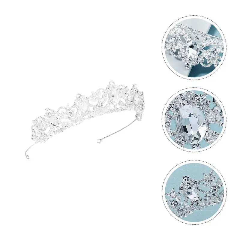 

1pc Charming Wedding Crown Headdress Girl Rhinestone Decor Crown Headdress