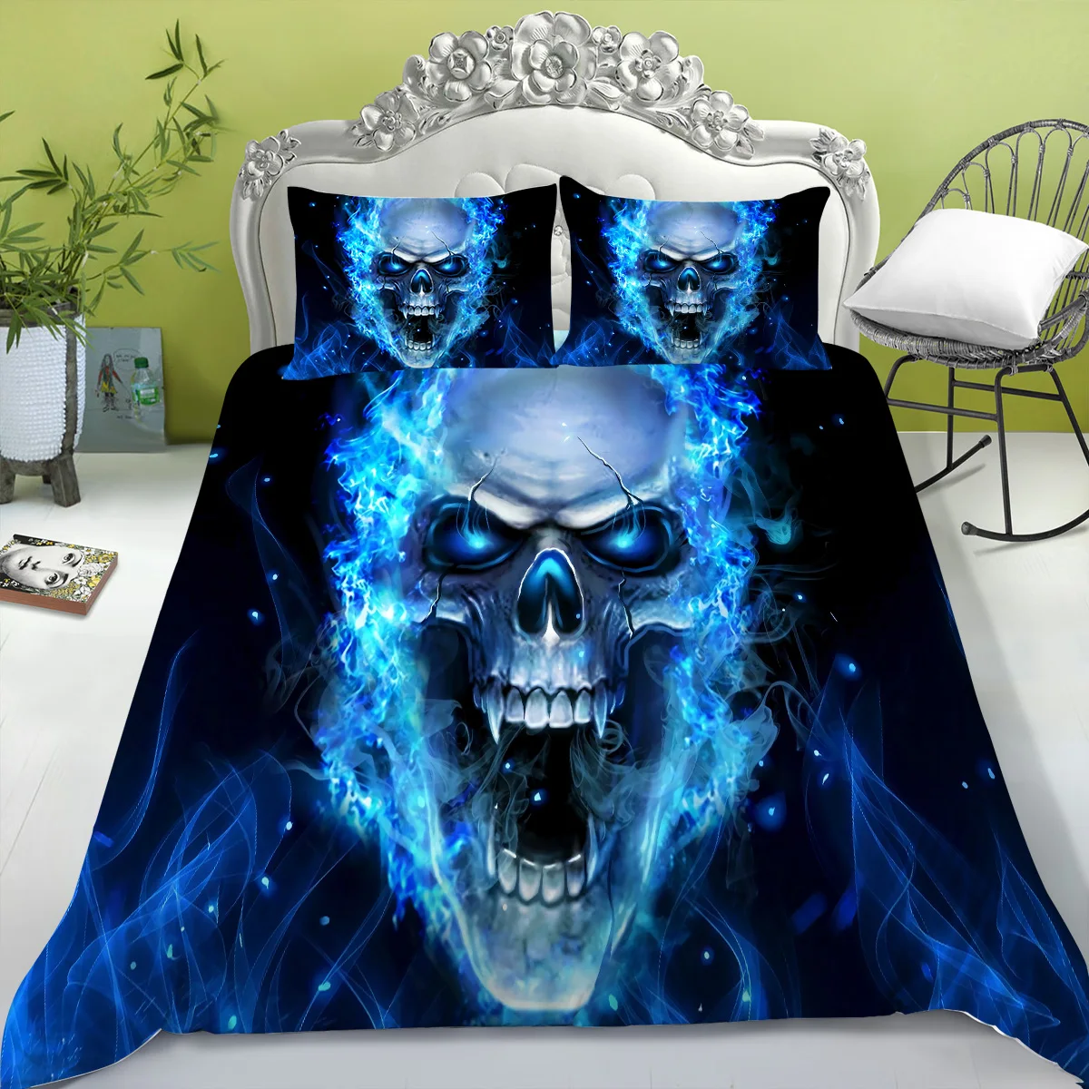 

Wholesale European Pattern Hot Sale Soft Bedding Set 3d Digital Skull Printing 2/3pcs Duvet Cover Set ES/DE/EU/AU/US Size