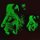 Нашивка с изображением головы льва в виде животных, фосфоресцирующие наклейки на одежду, термотрансферные печатные нашивки для одежды