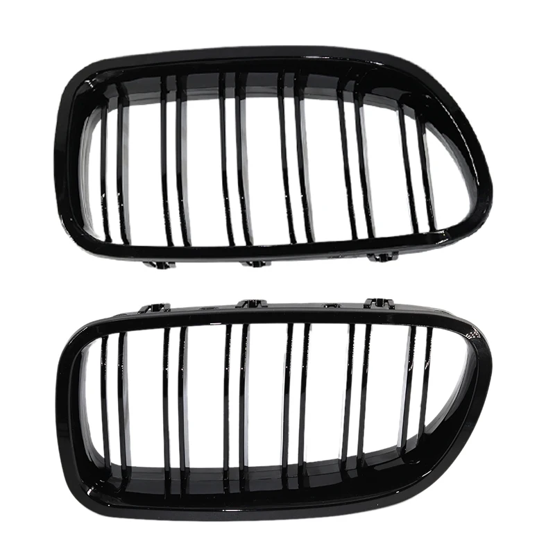2 шт. автомобиль Стиль черный глянец передней почек двойная планка решетка для BMW