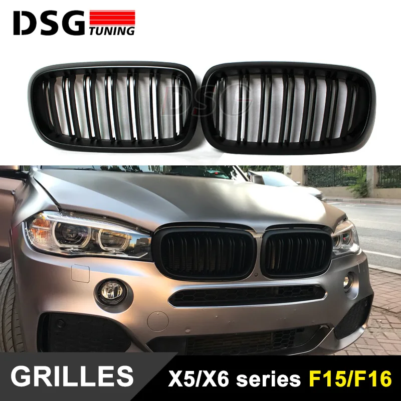 Подключи и играй F15 двойной козырек гриль F16 Передняя решетка для BMW 2014 2019 X5 X6|kidney