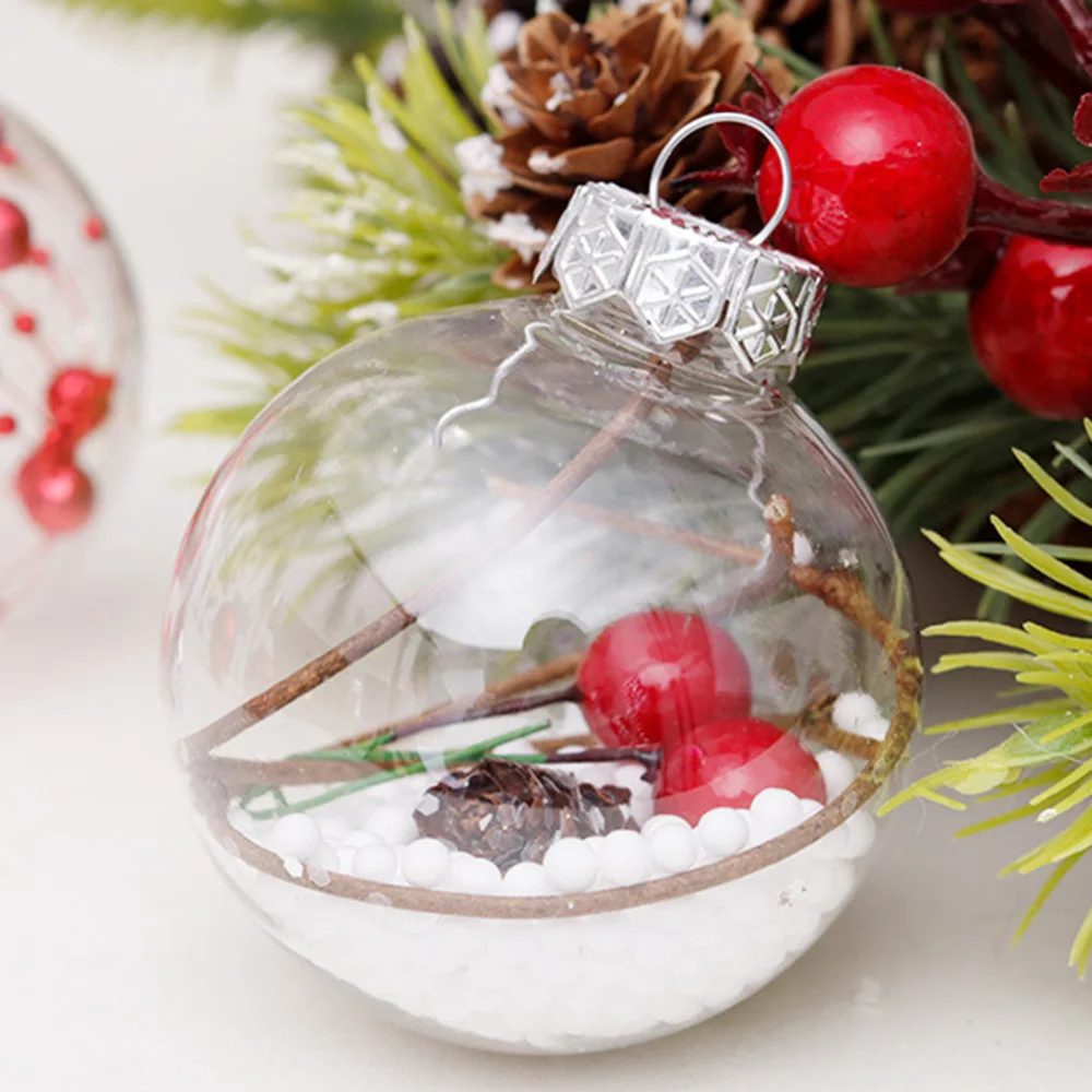 

Рождественские украшения в виде шаров, красные и белые прозрачные 30 штук креативных ударопрочных украшений для дома, праздника, елки, гадже...