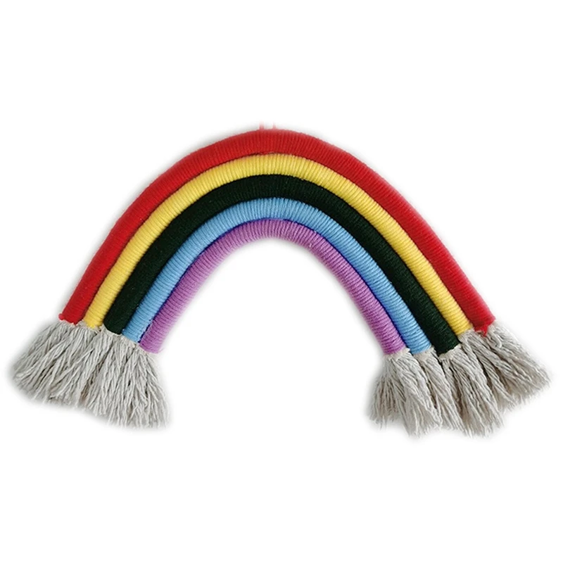 

5 Lines Rainbow Hanging Ornament DIY Rope Handmade Woven Wall Decor Baby Girls Room Decor Home Nursery Decor